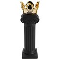 Ceramic vase Column, black/golden, 33x10x9cm