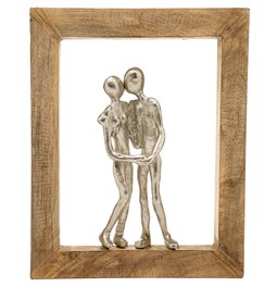 Wall decor Paar, mango wood, 31x5x24cm