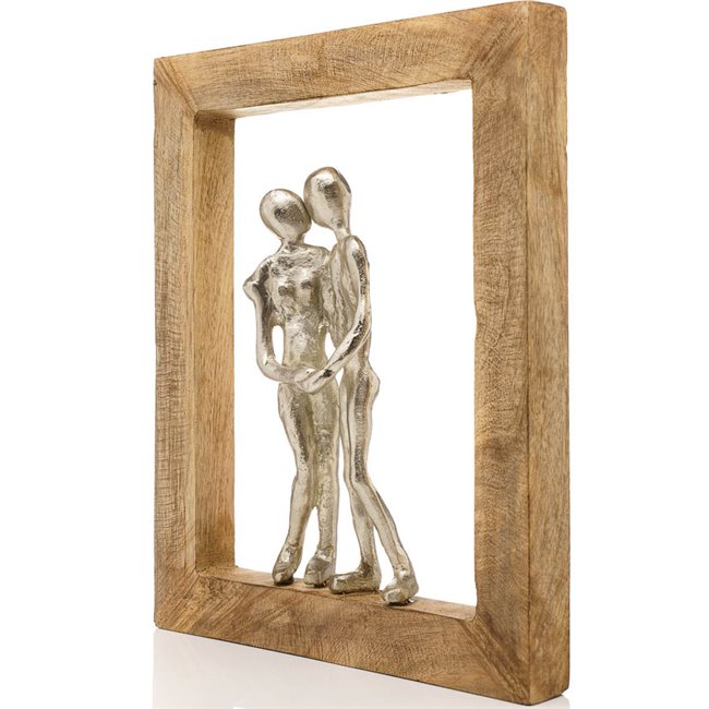 Wall decor Paar, mango wood, 31x5x24cm