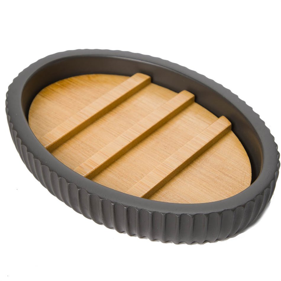 Soap dish Modern, charbon, H2.5x12.5x9cm