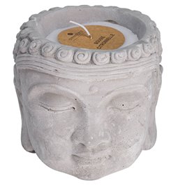 Candlestick Buddha with candle, H13cm, D13.5cm