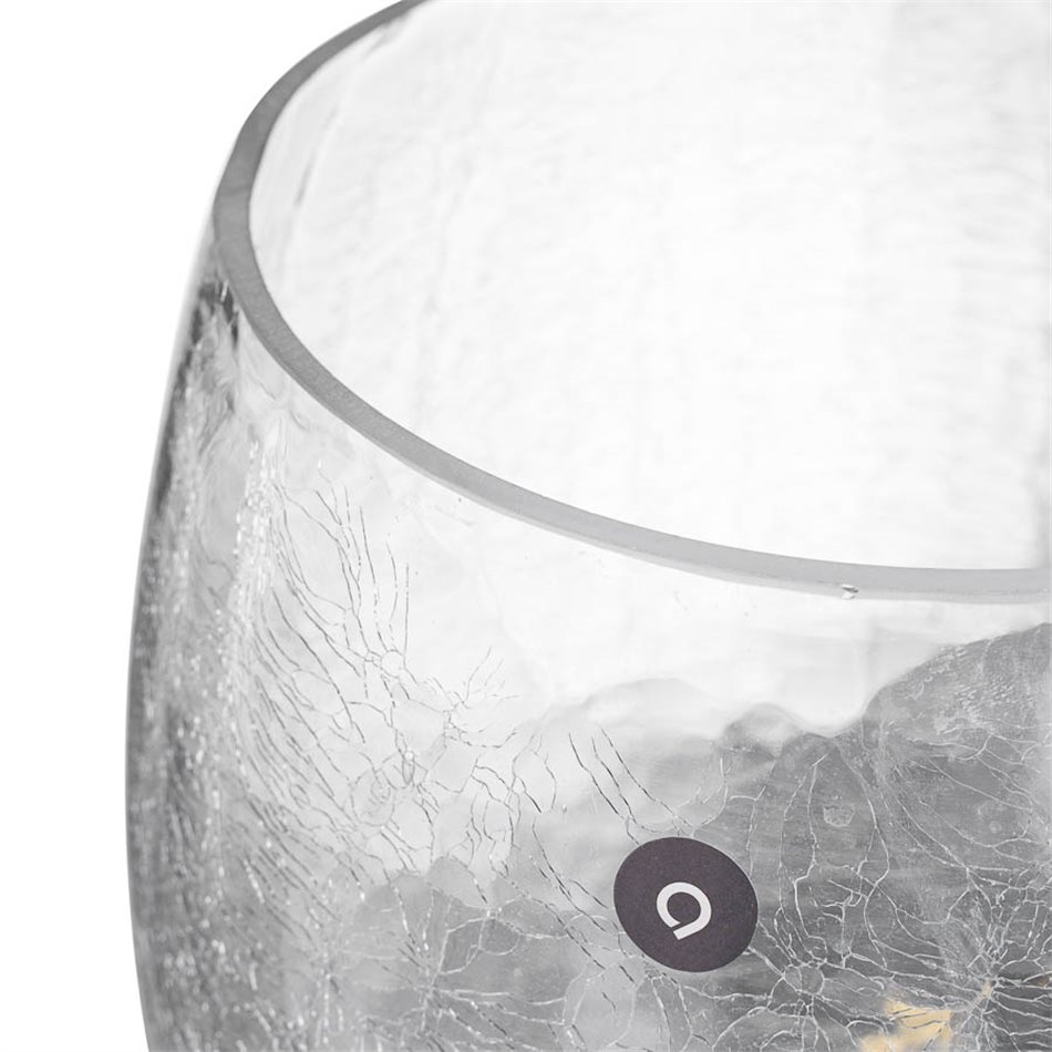Vase Cracked, glass, H28cm, D22cm