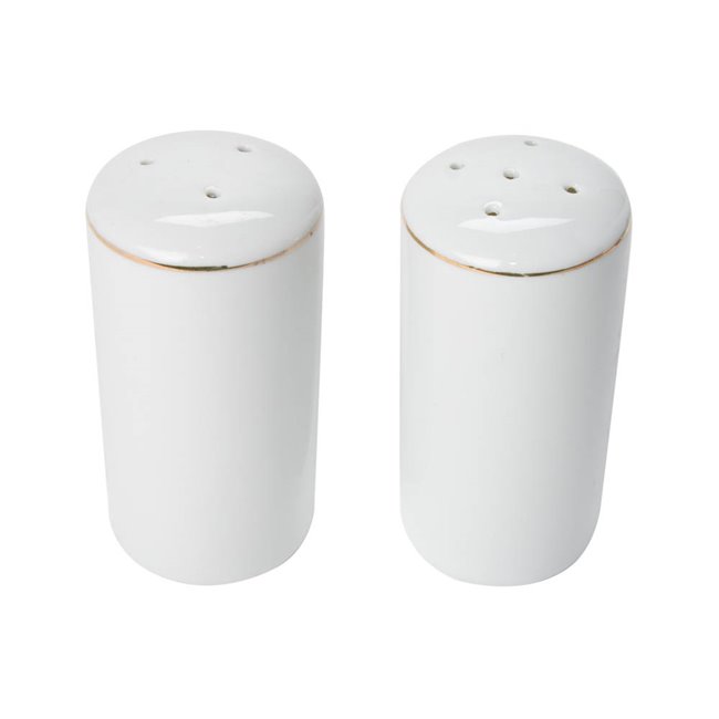 Salt/pepper shaker, blanc dore, 4x8.3x4cm