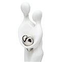 Decor Couple with heart, white/silver, H39cm