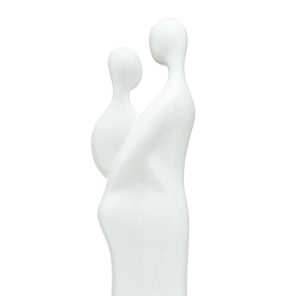 Decor Couple with heart, white/silver, H39cm