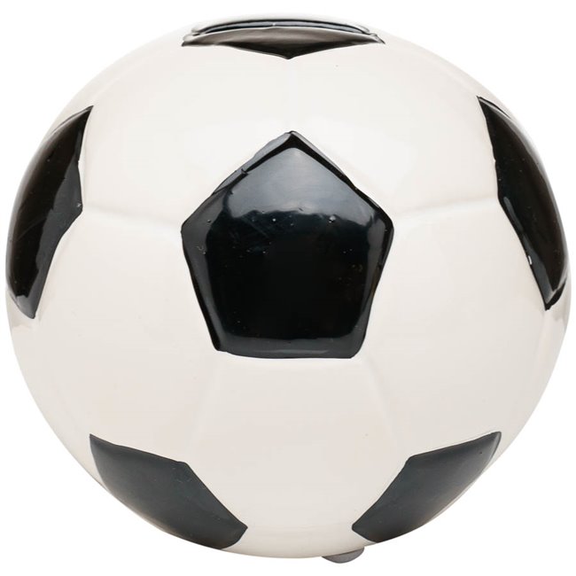 Saving bank Football, ceramic, white/black, D11x11cm