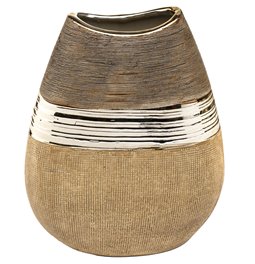 Vase Bradora, beige, ceramic, H25.5x20.5x10cm