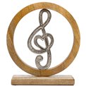 Decor music key, mango wood, H28x26cm