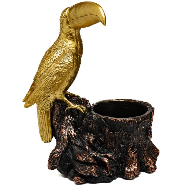 Decorative flower pot Parrot, black, 24x16.5x29cm