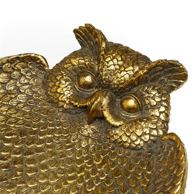 Decorative tray Owl, golden, 31x22.5x6.5cm