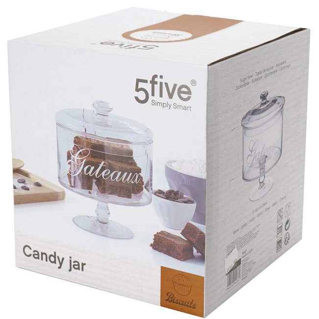 Candy jar, glass, 1.8 L, H20cm, D18.5cm