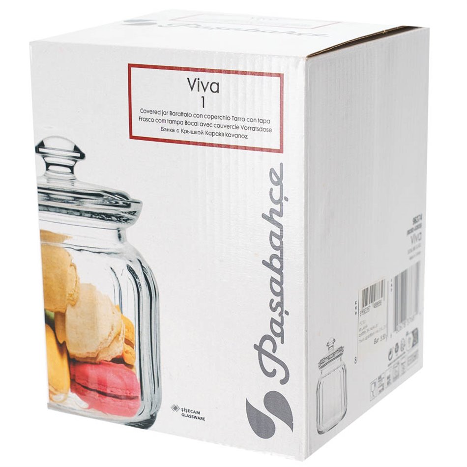 Glass jar Viva, 0.9 L, H15.5cm, D12cm