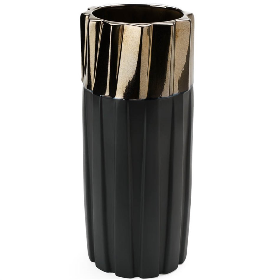 Vase Modus L, black/gold, 15x15x36cm