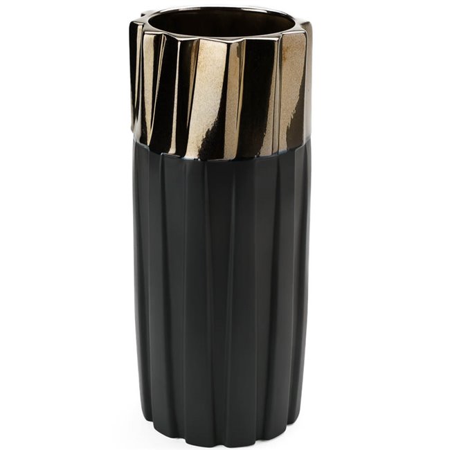 Vase Modus L, black/gold, 15x15x36cm