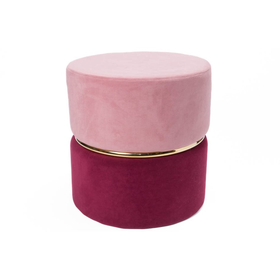 Pouf Trabia, pink/bordeaux, H40cm, D40cm