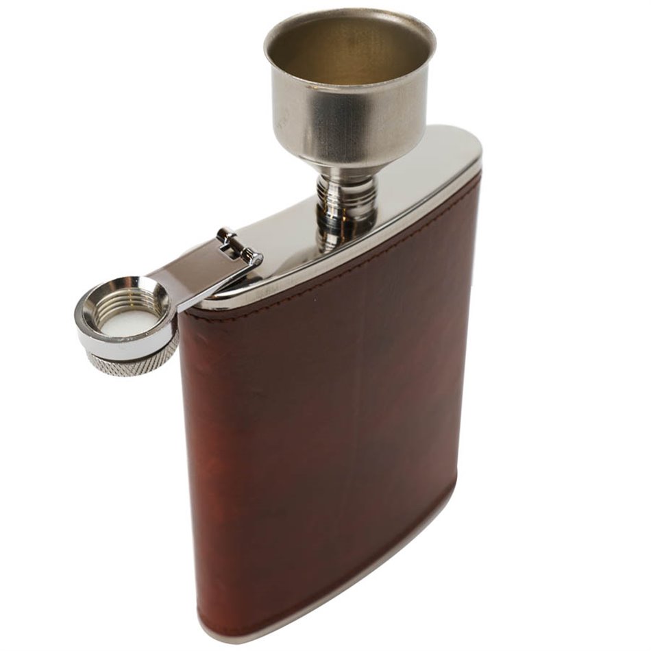 Flask leather, 235ml, H13.5x9.5cm