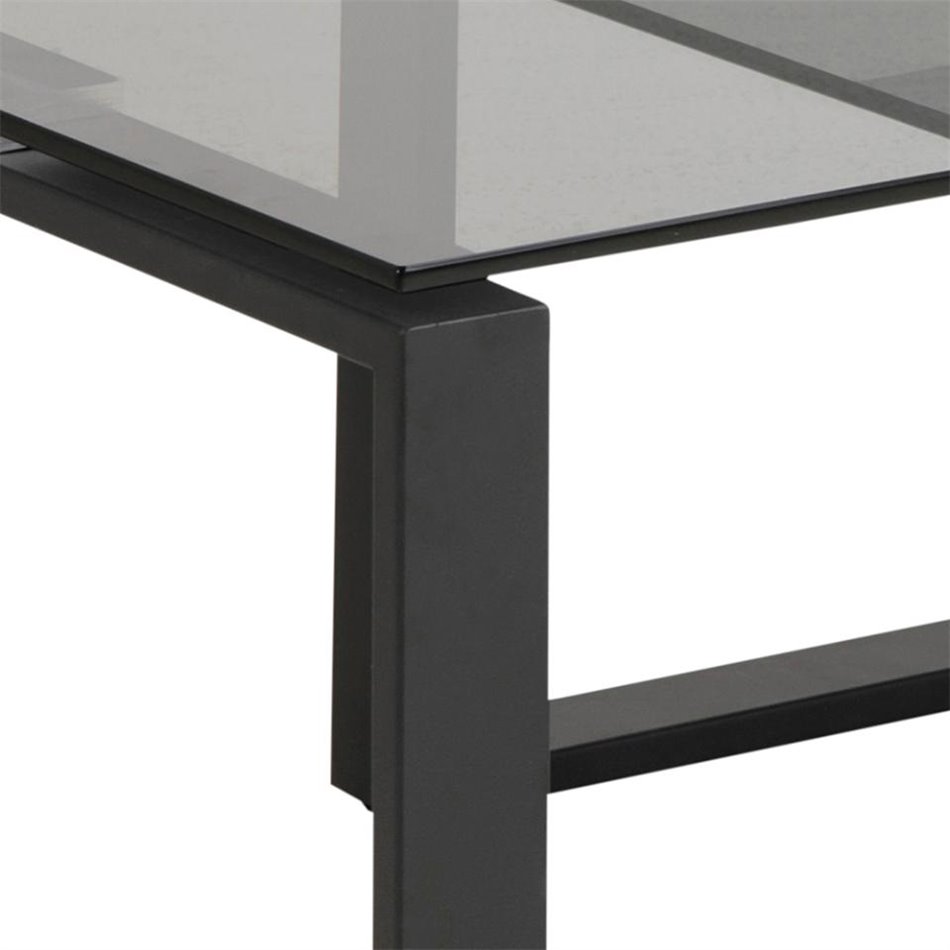 Coffee table set 2 Akatri, black, glass, H45x115x69cm