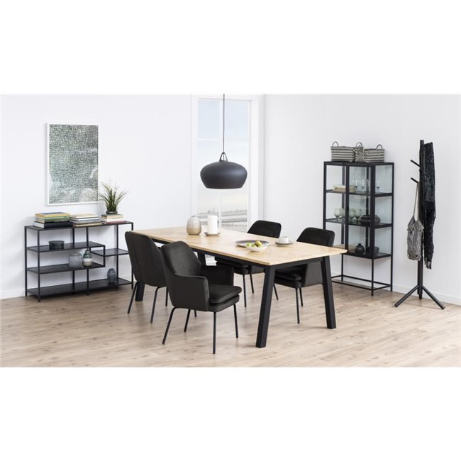 Coat hanger Abrem, black, rubberwood, H176x51x45cm