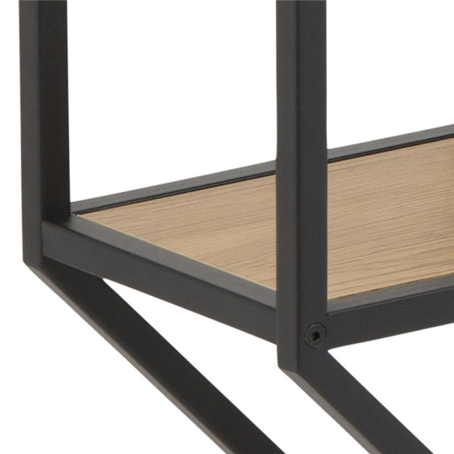 Wall shelf Aford, black/natural, H77x77x20cm