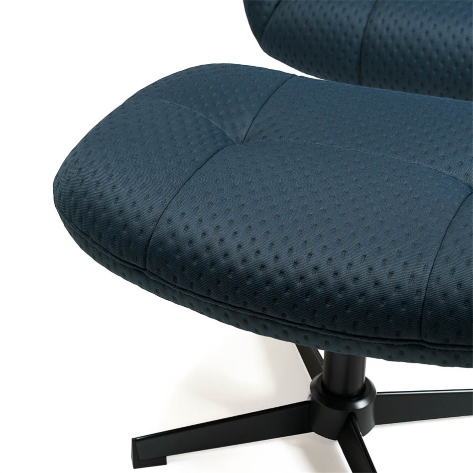 Armchair Saramo with ottoman, blue, H97.5x81x78cm