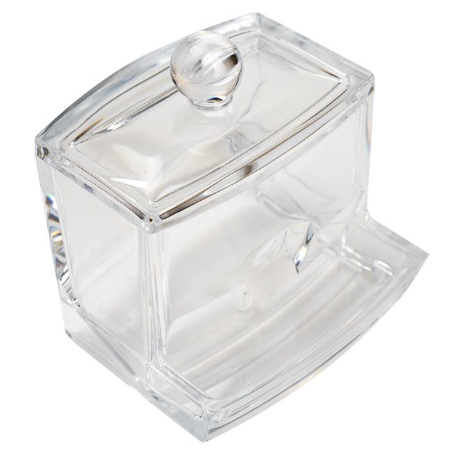 Cotton swabs dispenserr Selena, acryl, H9.9x9.3x8.1cm