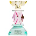 Crystal candleholder, yellow/pink/mint, H12x6x6cm