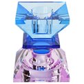 Crystal candleholder, violet/blue/cobalt, H7.4x6x6cm