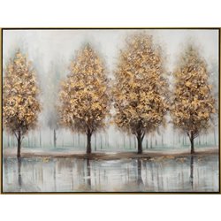 Acrylic painting Golden Trees, 122.5x92.5cm
