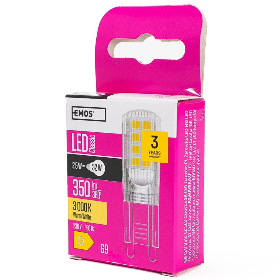 LED Bulb CLS JC WW G9 2.5W, 350lm