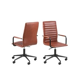 Desk chair Awinslow, set of 2 pcs, brandy, H103x51x58cm