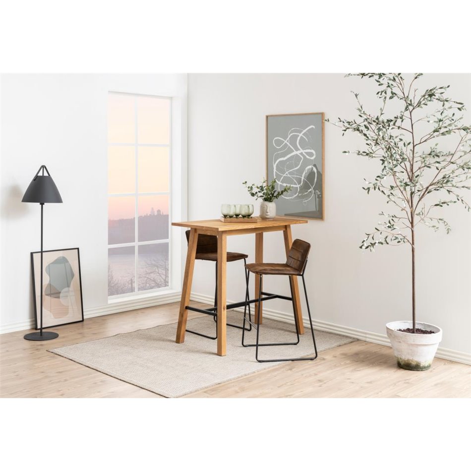 Bar table Achara, oak veneer, H105x117x58cm