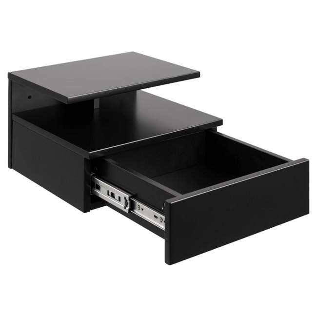 Прикроватный столик Ashlan, МДФ, черный, H22.5x35x32cm