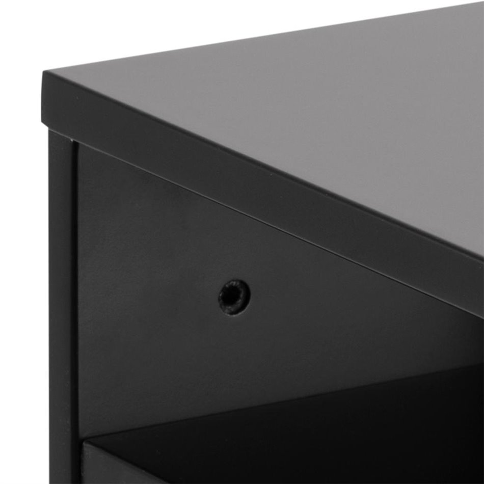 Прикроватный столик Ashlan, МДФ, черный, H22.5x35x32cm