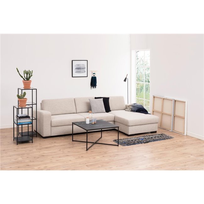 Raamaturiiul Aford, klaasplaat/ must rėmas, H119.5x35x37cm