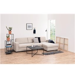 Bookcase Aford, top glass/black frame 119.5x35x37cm