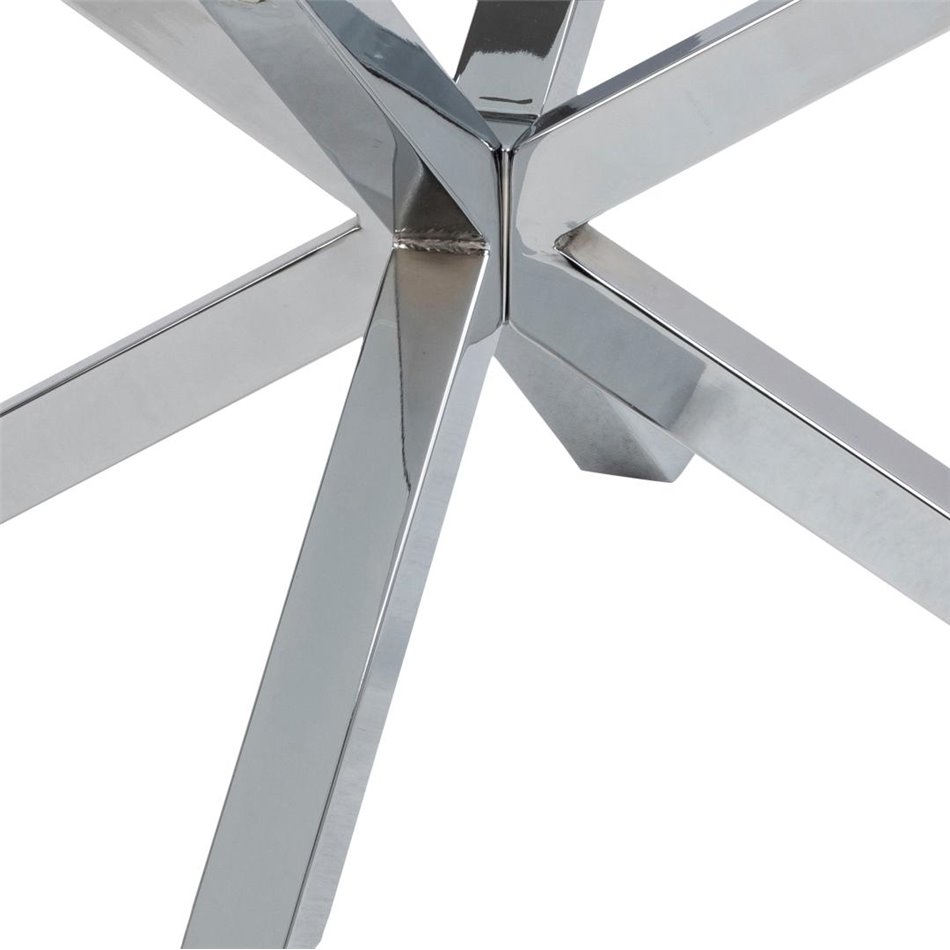 Coffee table Aheaven, top glass/silver legs, D82cm, H40cm