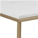 Coffee table Aisma, white, artificial marble/brass colour legs, H46x120x60cm