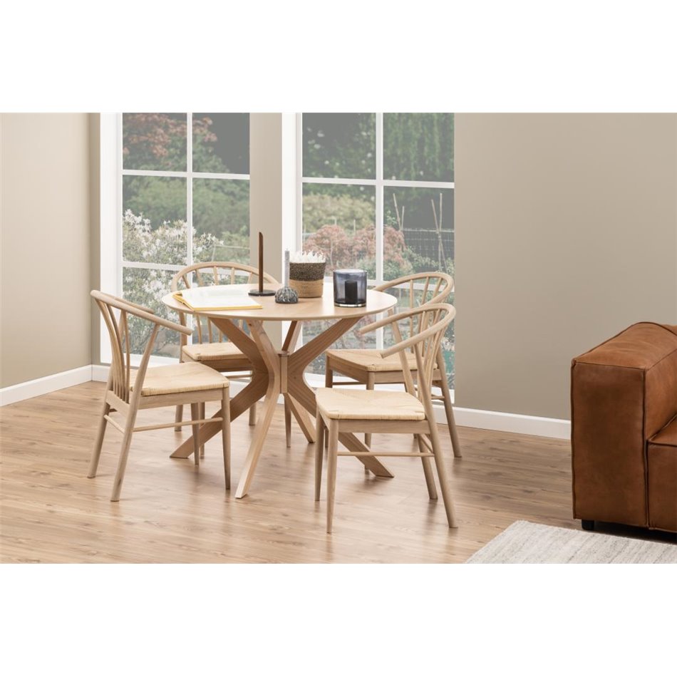 Dining table Ancan, oak veneer, H75xD105cm