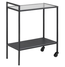 Сервировочный столик Aford, стеклянная поверхность/черныe ножки 75x60x30cm