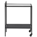 Serving trolley Aford, top glass/black legs 75x60x30cm