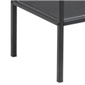 Serving trolley Aford, top glass/black legs 75x60x30cm