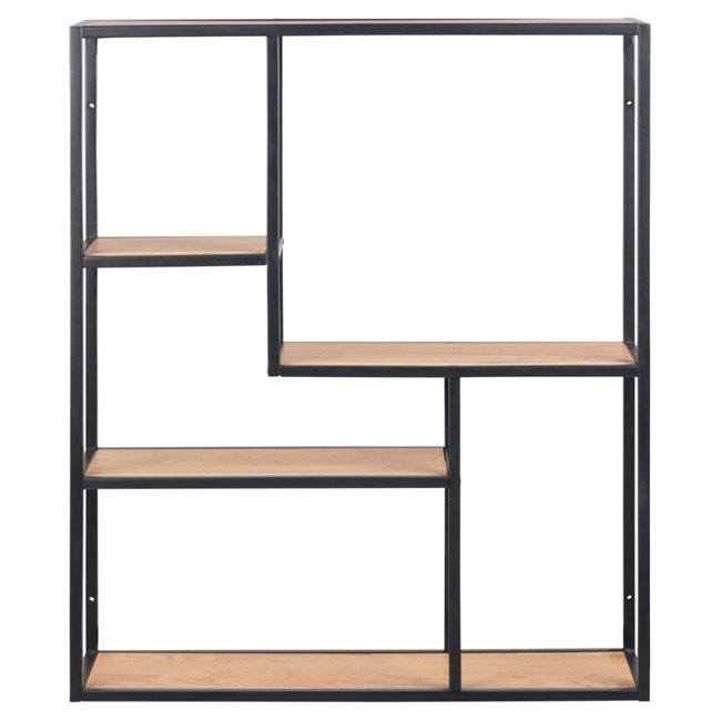 Riiul Aford, lauapind   tamme MDF/must rėmas, 91x75x20cm