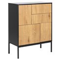Sideboard Aford, MDF, black/natural, 103x80x40cm