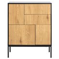 Sideboard Aford, MDF, black/natural, 103x80x40cm