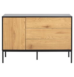 Sideboard Aford, MDF, black/natural, H82x120x40cm