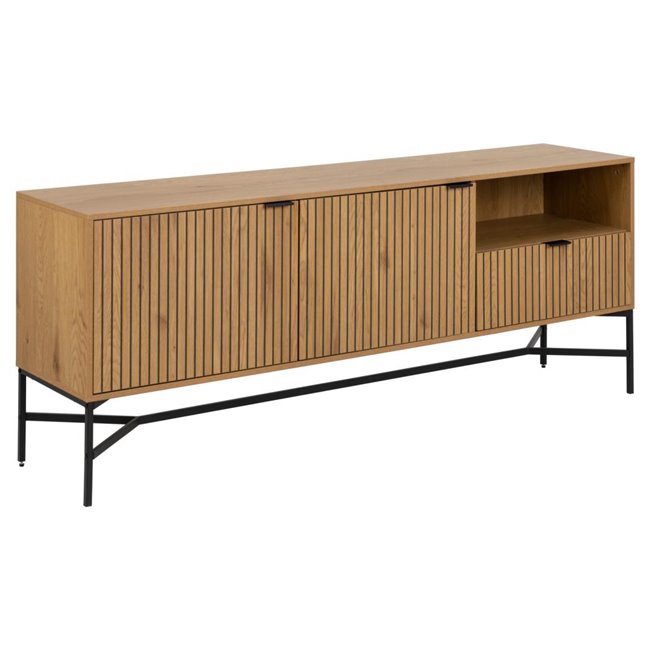 Sideboard Ajai, MDF/melamine, wildoak look, H70x180x40cm