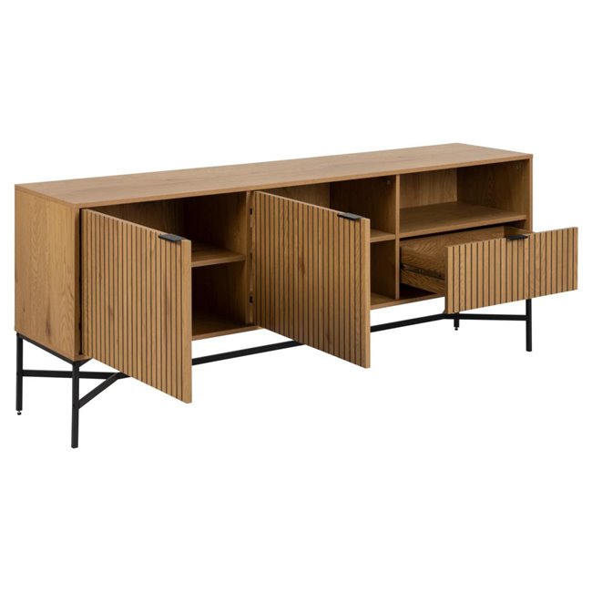 Sideboard Ajai, MDF/melamine, wildoak look, H70x180x40cm