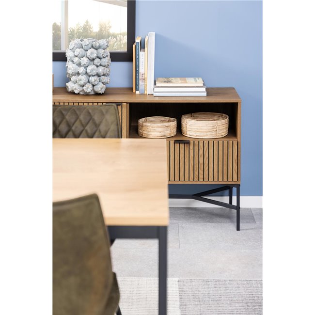 Sideboard Ajai, MDF/melamine, wildoak look, H70x180x40cm
