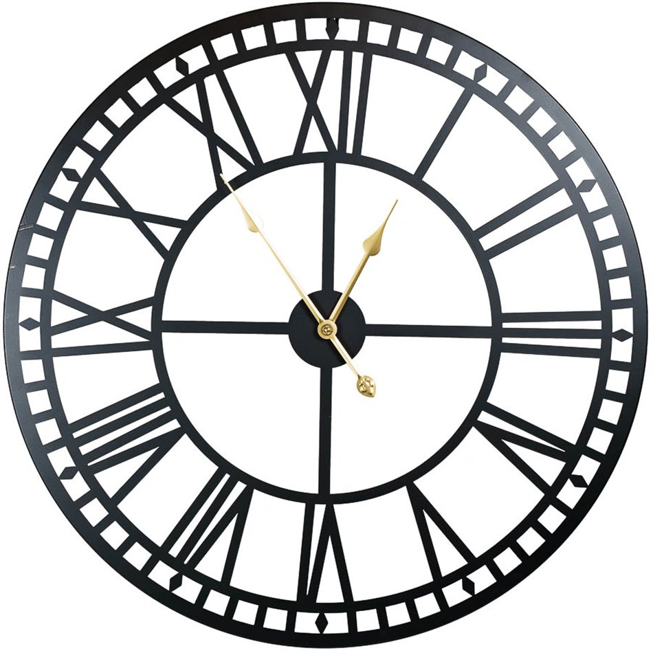 Wall clock Barenton, metal/black, 80x5x80cm