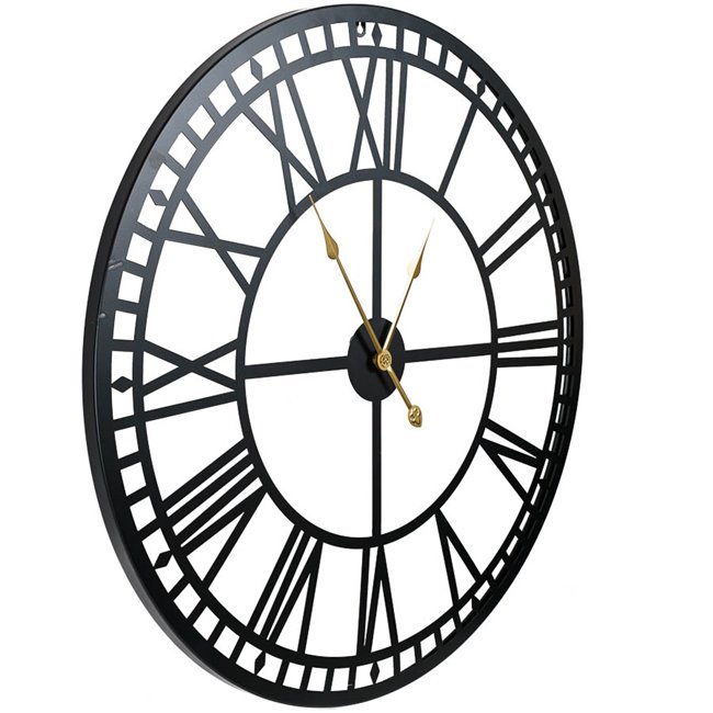 Wall clock Barenton, metal/black, 80x5x80cm